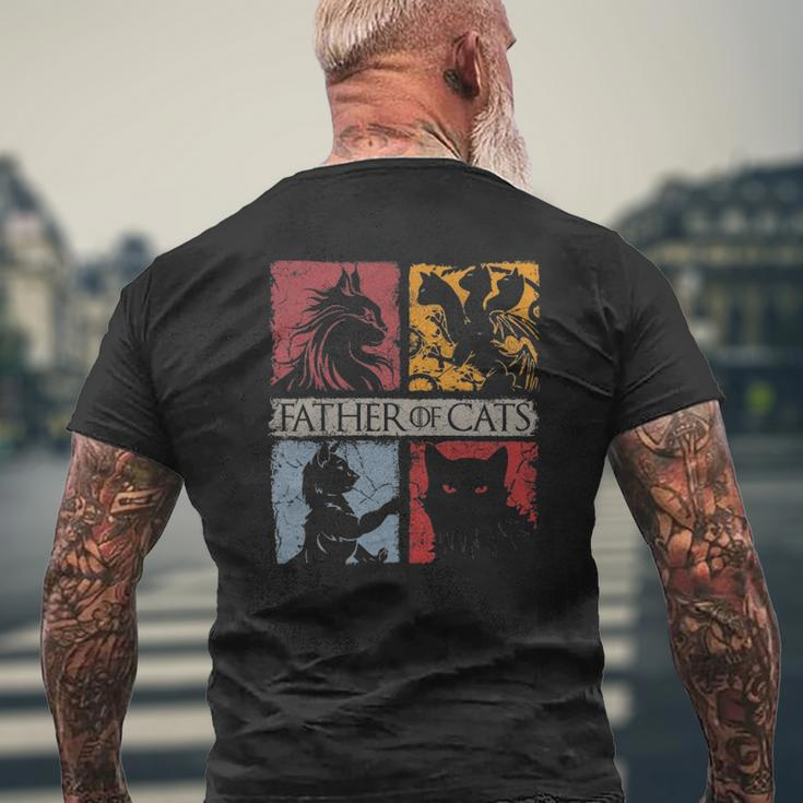 Father Of Cats Cat Lovers Cat Dad Fabulous Mens Back Print T-shirt Gifts for Old Men