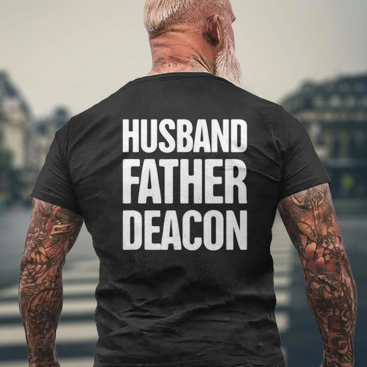 Father Christian Church Deacon Faith Mens Back Print T-shirt Gifts for Old Men