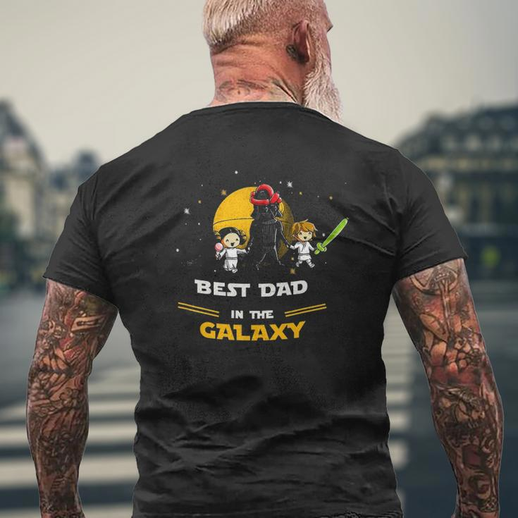 Father Daughter And Son Best Dad In The Galaxy Mens Back Print T-shirt Gifts for Old Men