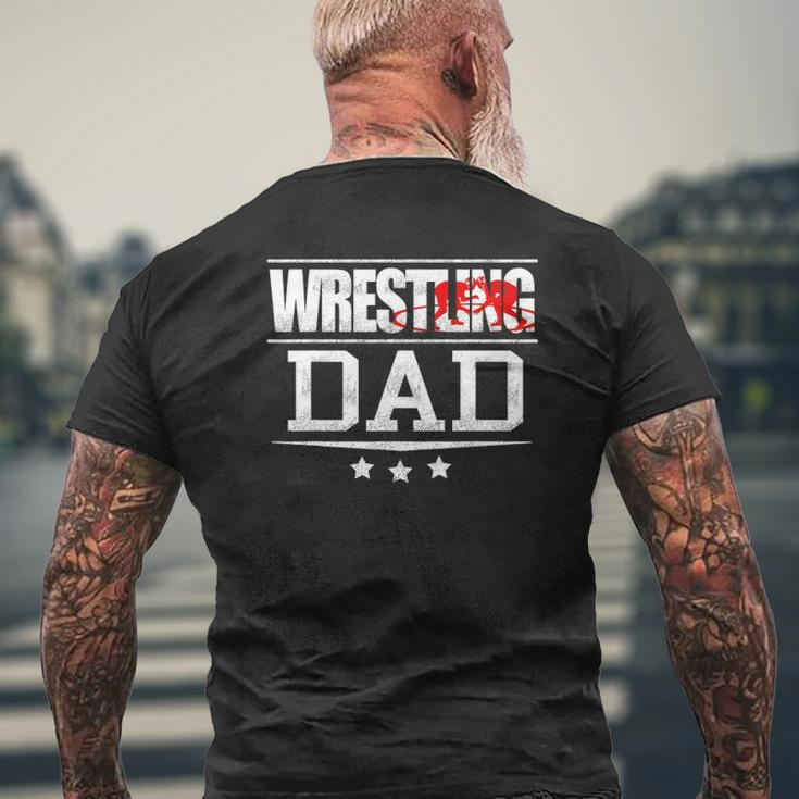 Father Freestyle Wrestling Dad Mens Back Print T-shirt Gifts for Old Men