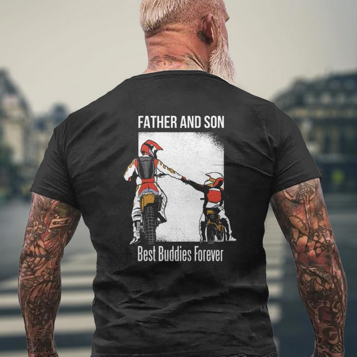 Father And Son Best Buddies Forever Fist Bump Dirt Bike Mens Back Print T-shirt Gifts for Old Men