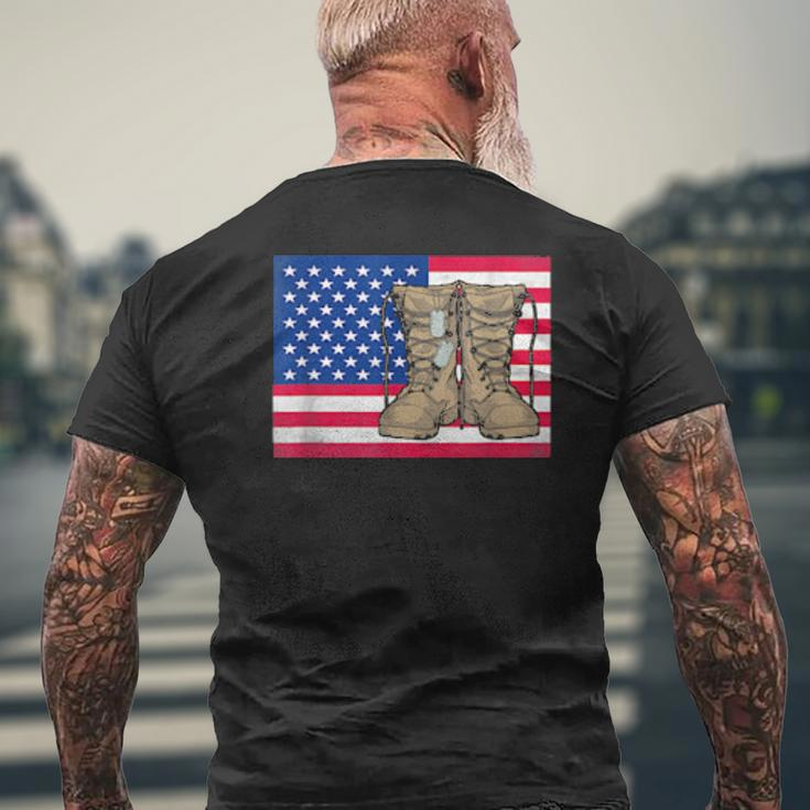 Father Veterans Day My Favorite Veteran Is My Dad Proud Son Mens Back Print T-shirt Gifts for Old Men