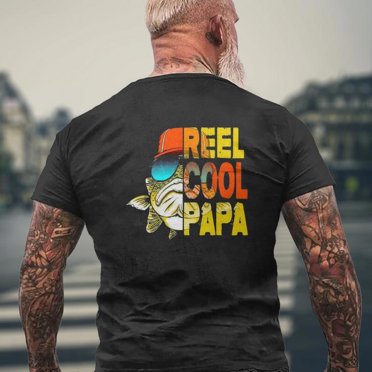 Father's Day Fishing Reel Cool Papa Mens Back Print T-shirt Gifts for Old Men