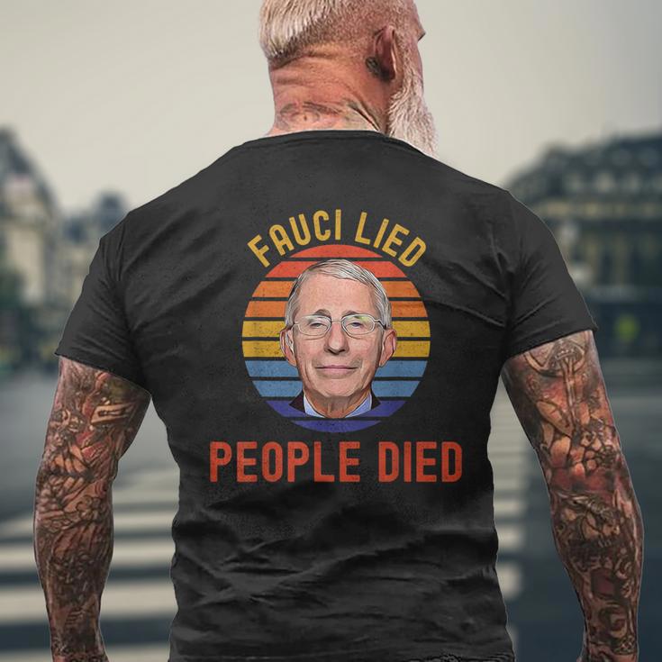 Fauci-Lied-People-Died-Trump-Won-Wake-Up-America Men's T-shirt Back Print Gifts for Old Men