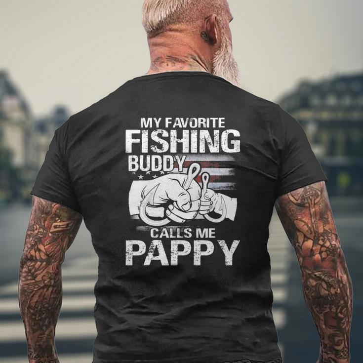 My Favorite Fishing Buddy Calls Me Pappy Mens Back Print T-shirt Gifts for Old Men
