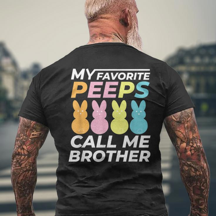My Favorite Peeps Call Me Brother Dad Dada &Bunny Easter Men's T-shirt Back Print Gifts for Old Men