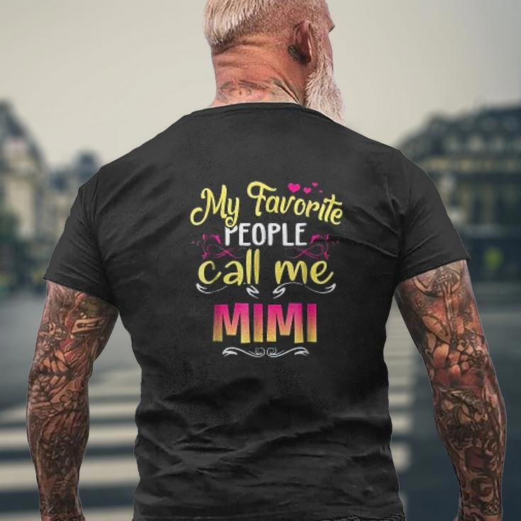 My Favorite People Call Me Mimi Mens Back Print T-shirt Gifts for Old Men
