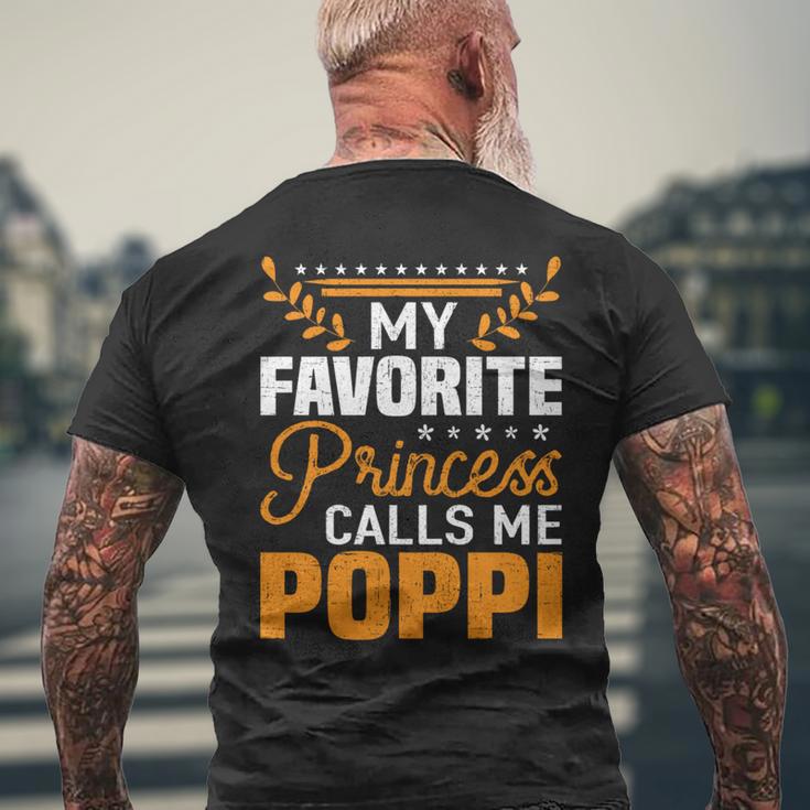 My Favorite Princess Calls Me Poppi Fathers Day Dad Men's T-shirt Back Print Gifts for Old Men