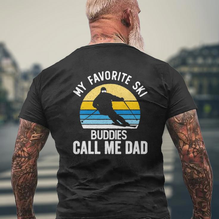 My Favorite Ski Buddies Call Me Dad Vintage Sunset Mens Back Print T-shirt Gifts for Old Men