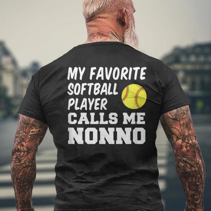 My Favorite Softball Player Calls Me Nonno Italian Grandpa Men's T-shirt Back Print Gifts for Old Men