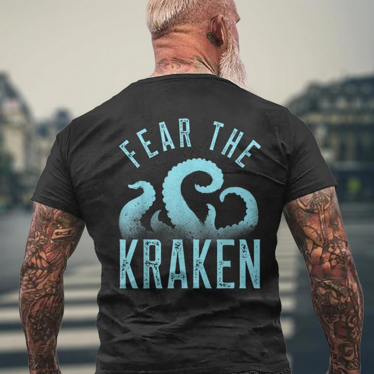 Fear The Kraken Vintage Kraken Tentacles Octopus Kraken Men's T-shirt Back Print Gifts for Old Men