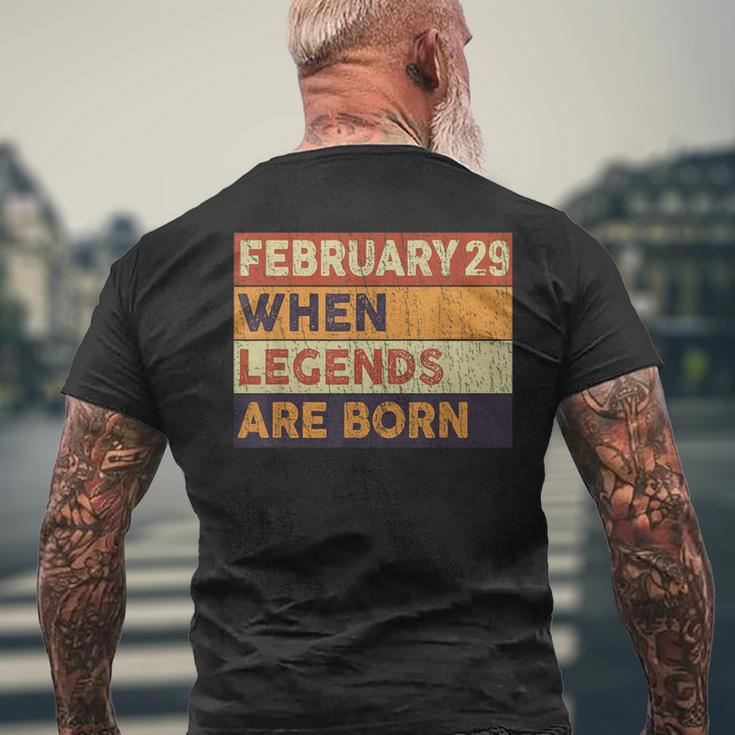 February 29 Birthday When Legend Are Born Birthday Leap Year Men's T-shirt Back Print Gifts for Old Men