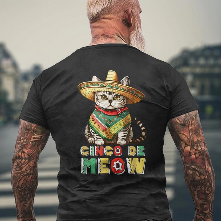 Feliz Cinco De Meow Mexican Cat Fiesta 5 De Mayo Men's T-shirt Back Print Gifts for Old Men