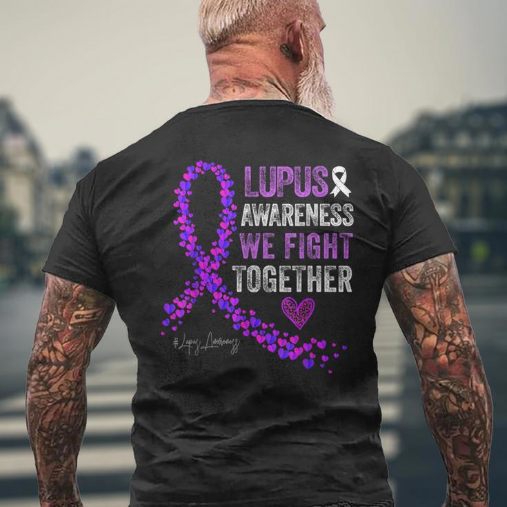 We Fight Together Lupus Awareness Purple Ribbon Men's T-shirt Back Print Gifts for Old Men