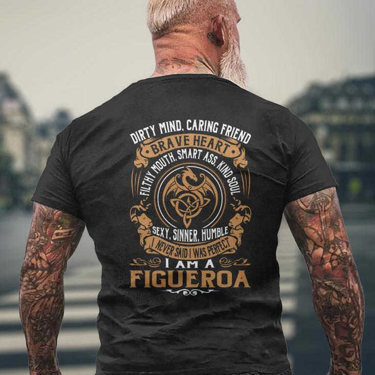 Figueroa Brave Heart Mens Back Print T-shirt Gifts for Old Men
