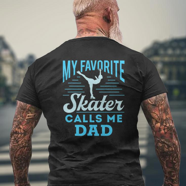 Figure Skating Dad Ice Skate Cool My Favorite Figure Skater Mens Back Print T-shirt Gifts for Old Men