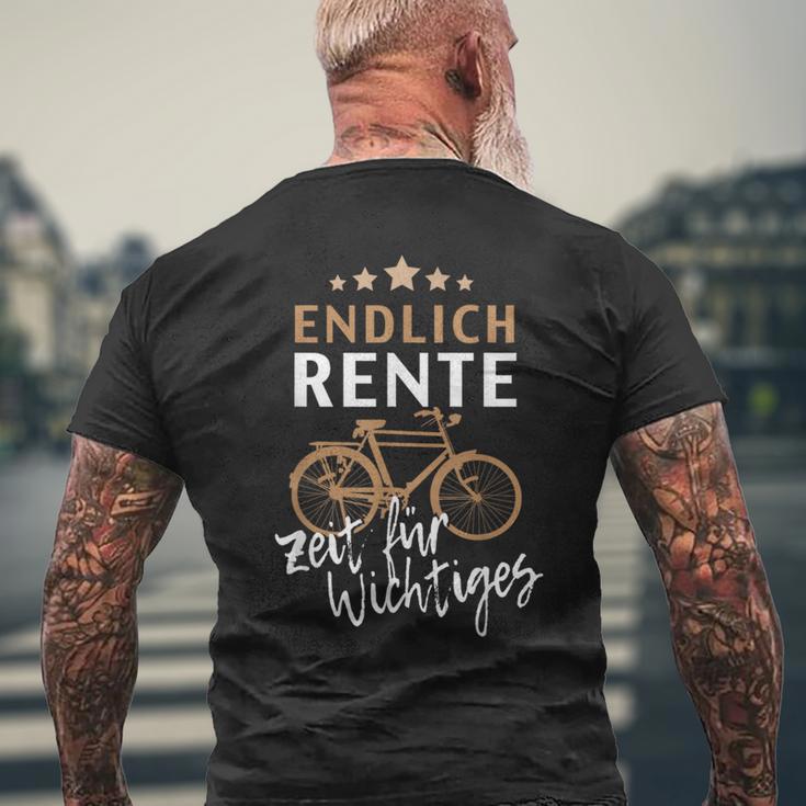 Finally Rente Zeit Für Important Pensioner Bike Black T-Shirt mit Rückendruck Geschenke für alte Männer