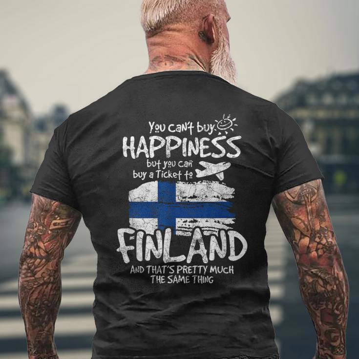 Finland Flags For Finns T-Shirt mit Rückendruck Geschenke für alte Männer