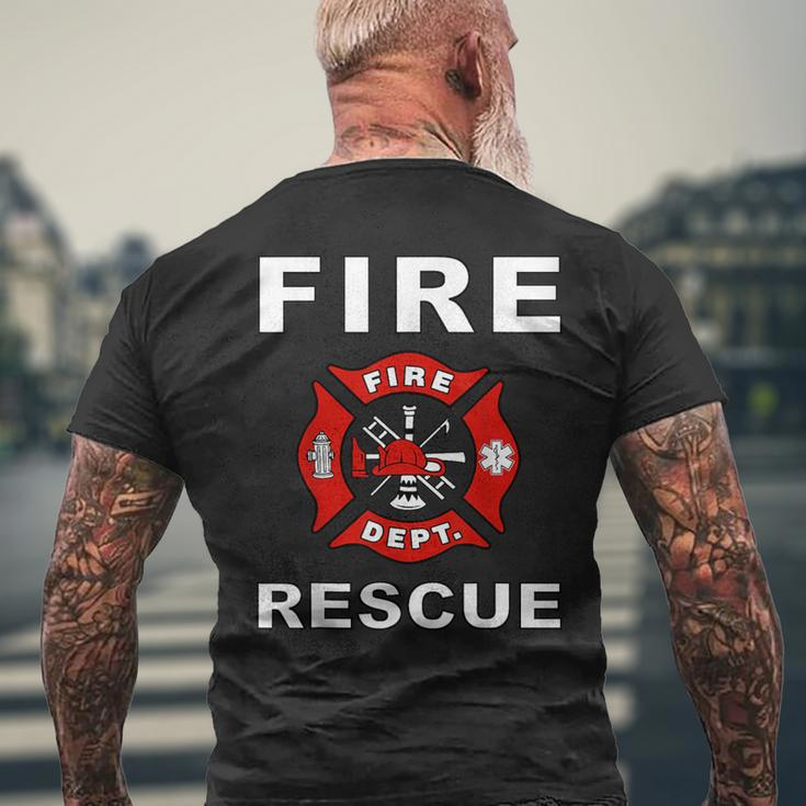 Firefighter Maltese Cross Graphic Men's T-shirt Back Print Gifts for Old Men