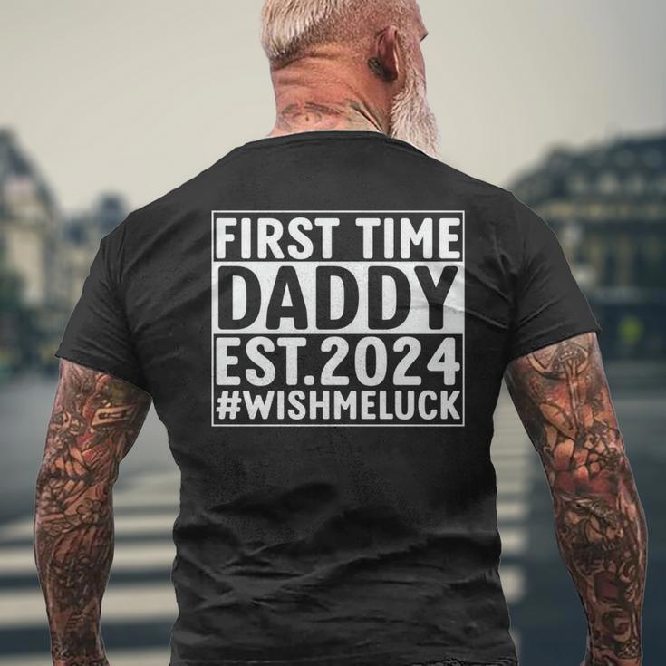 First Time Daddy Est 2024 Lustiger Neuer Papa Neuerater T-Shirt mit Rückendruck Geschenke für alte Männer