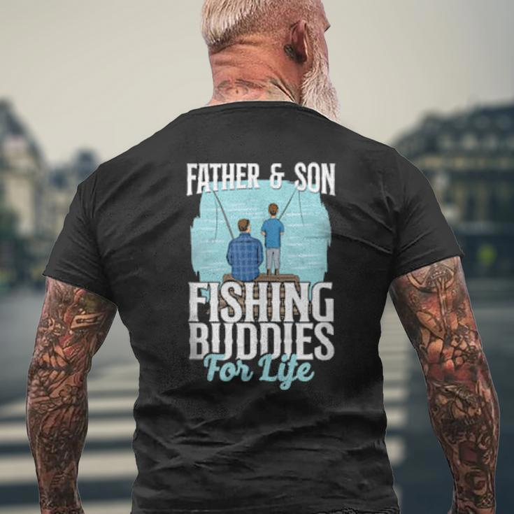 Fishing Buddies Dad Father Son Mens Back Print T-shirt Gifts for Old Men