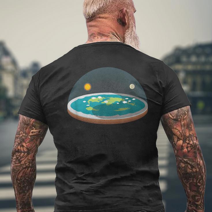 Flat EarthMap Model Globe Conspiracy Believer Men's T-shirt Back Print Gifts for Old Men