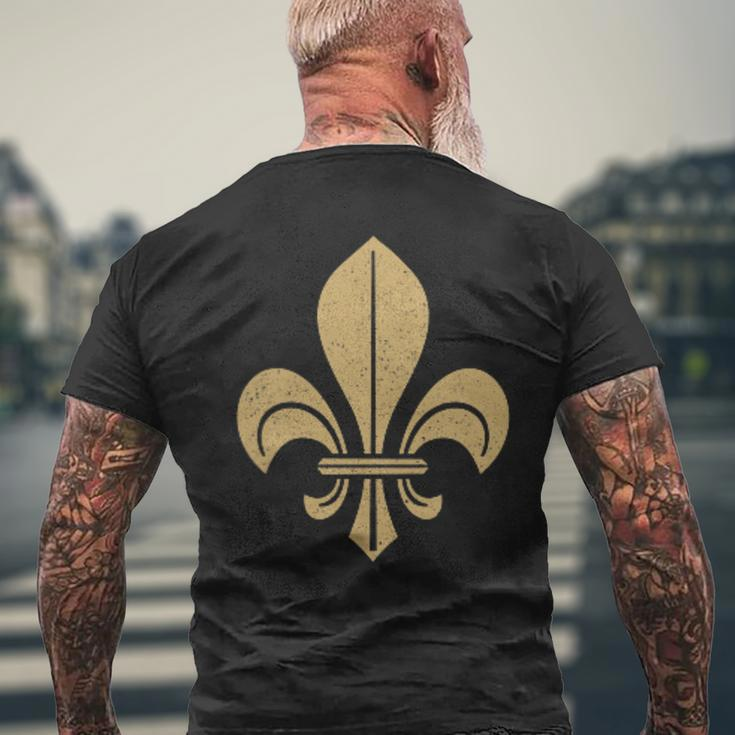 Fleur De Lis Fleur-De-Lys Symbol French Heraldry France Men's T-shirt Back Print Gifts for Old Men