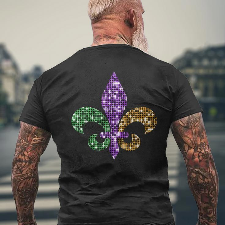 Fleur De Lis Mardi Gras Symbol Louisiana Carnival New Orlean Men's T-shirt Back Print Gifts for Old Men