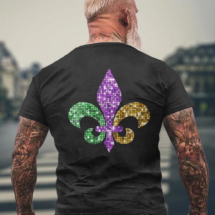 Fleur De Lis Mardi Gras Symbol Louisiana Carnival New Orlean Men's T-shirt Back Print Gifts for Old Men