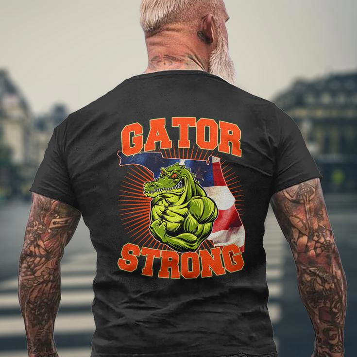 Florida State Gator Strong Usa Flag Mens Back Print T-shirt Gifts for Old Men