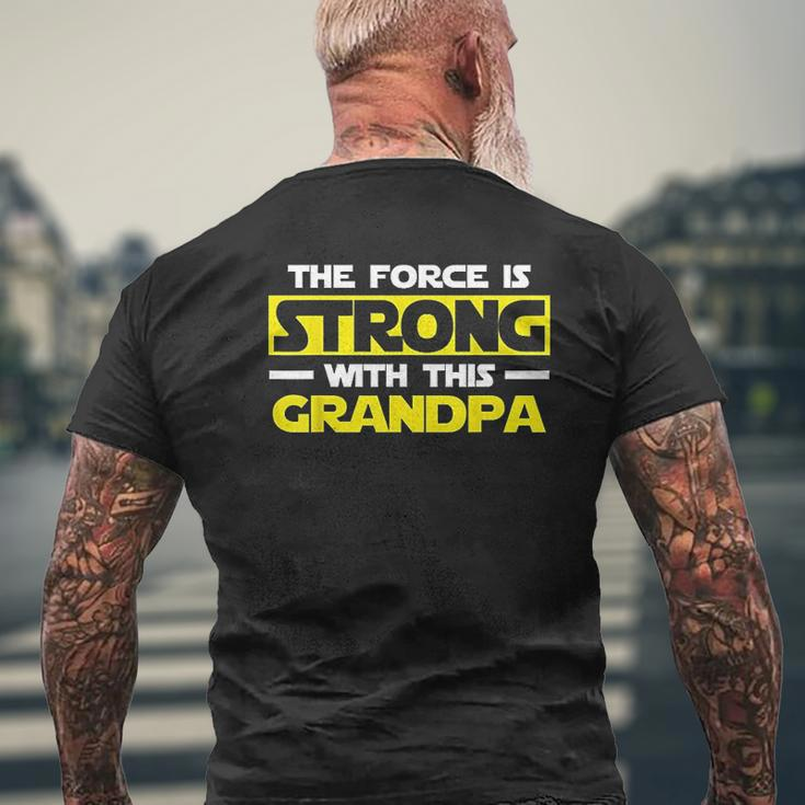 The Force Is Strong With This My Grandpa Mens Back Print T-shirt Gifts for Old Men