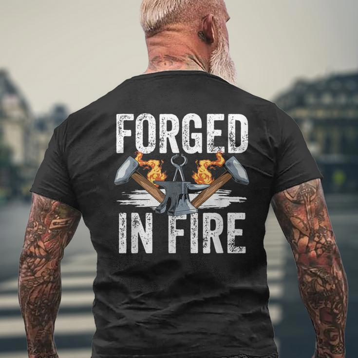Forged In Fire Blacksmith Forging Hammer Blacksmithing Forge Men's T-shirt Back Print Gifts for Old Men