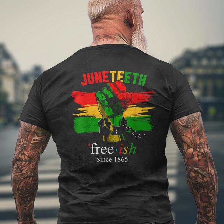 Free-Ish Juneteenth Black History Since 1865 Mens Back Print T-shirt Gifts for Old Men