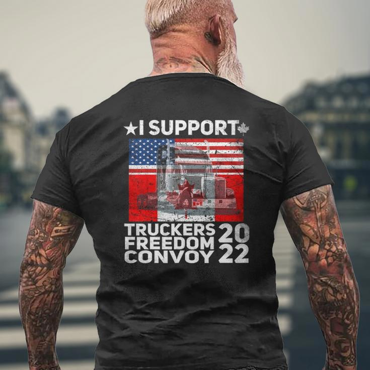 Freedom Convoy 2022 In Support Of Truckers Let's Go Mens Back Print T-shirt Gifts for Old Men