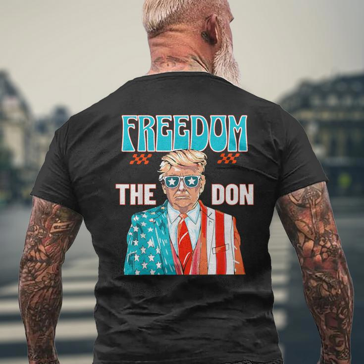 Freedom The Don 4Th Of July Patriotic American Flag Trump Men's T-shirt Back Print Gifts for Old Men