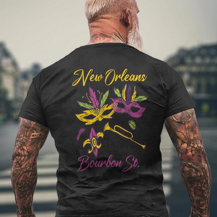 French New Orleans Mardi Gras Souvenir Bourbon Street Men's T-shirt Back Print Gifts for Old Men