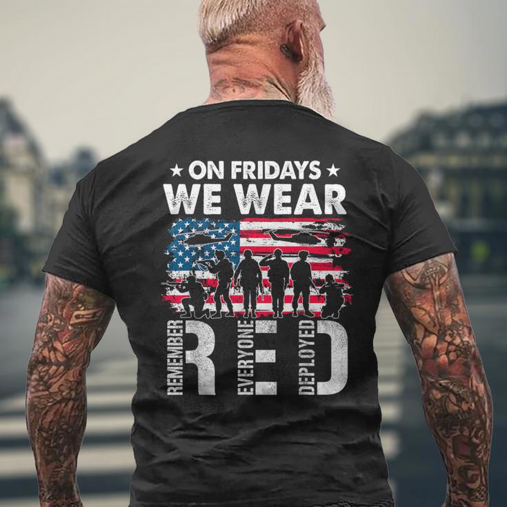 On Fridays We Wear Red Military Veteran Day Us Flag Men's T-shirt Back Print Gifts for Old Men