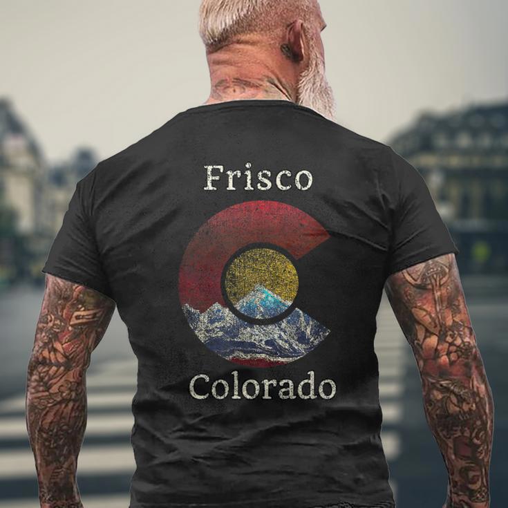 Frisco Colorado Flag Styled Mountain Men's T-shirt Back Print Gifts for Old Men