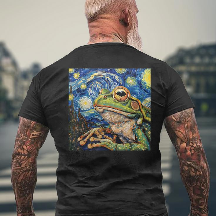 Frog Toad Van Gogh Style Starry Night Men's T-shirt Back Print Gifts for Old Men