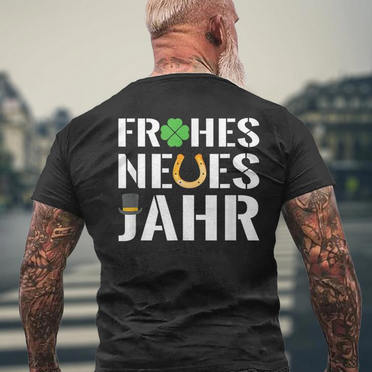 Frohes Neues Jahr Schwarzes Kurzärmliges Herren-T-Kurzärmliges Herren-T-Shirt mit Glückssymbolen Geschenke für alte Männer
