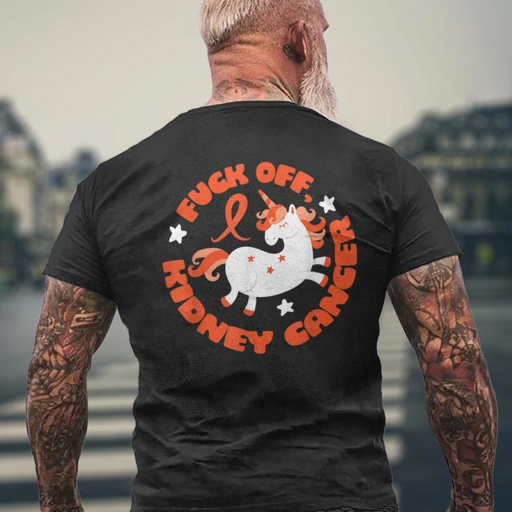 Fuck Off Kidney Cancer With Unicorn Men's T-shirt Back Print Gifts for Old Men