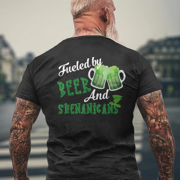 Fueled By Beer And Shenanigans St Patricks Day Beer Men's T-shirt Back Print Gifts for Old Men