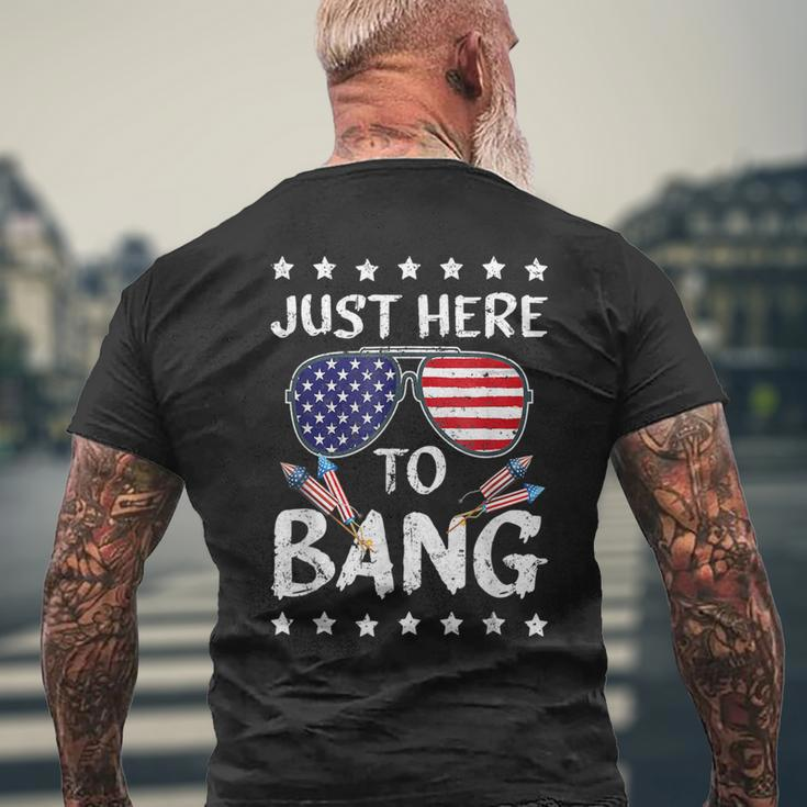 4Th Of July I'm Just Here To Usa Bang Flag Sunglasses Men's T-shirt Back Print Gifts for Old Men
