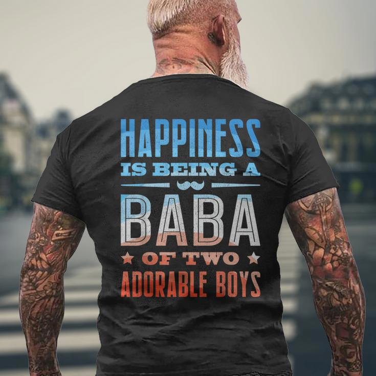 Arabic Dad Baba Of Two Boys Arab Best Baba Ever Retro Mens Back Print T-shirt Gifts for Old Men
