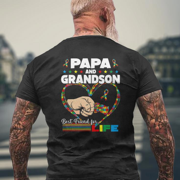 Autism Awareness Papa Grandson Best Friend For Life Mens Back Print T-shirt Gifts for Old Men