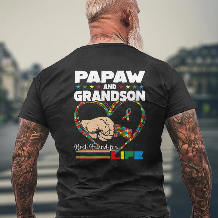 Autism Awareness Papaw Grandson Best Friend For Life Mens Back Print T-shirt Gifts for Old Men