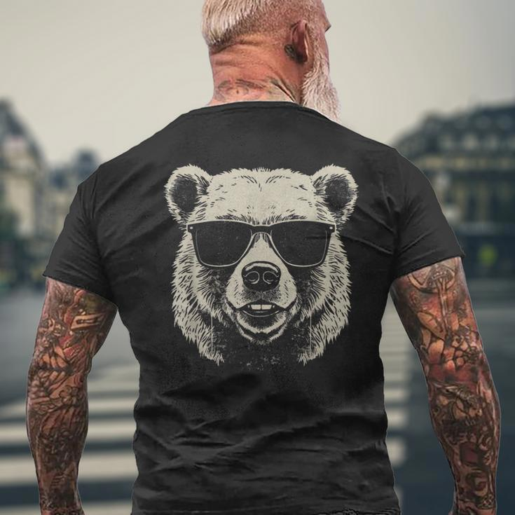 Bear Cool Stencil Punk Rock Men's T-shirt Back Print Gifts for Old Men
