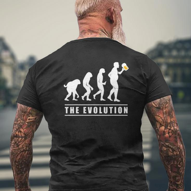 Beer The Human Evolution Tee For Dad Mens Back Print T-shirt Gifts for Old Men