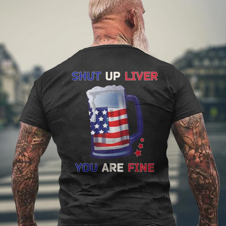 Beer Outfit Usa Flag 4Th Of July Clothes Men Men's T-shirt Back Print Gifts for Old Men