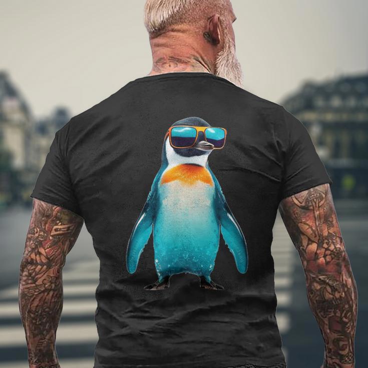 Bespectacled Emperor Penguin Men's T-shirt Back Print Gifts for Old Men